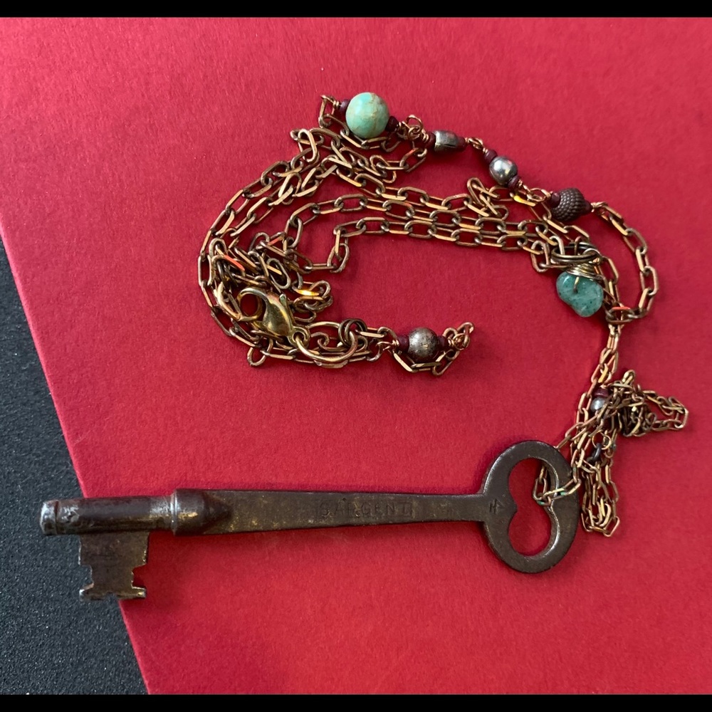 Handmade multi strand skeleton key necklace